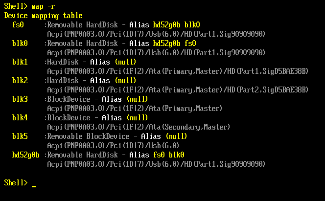 efi printme ports used