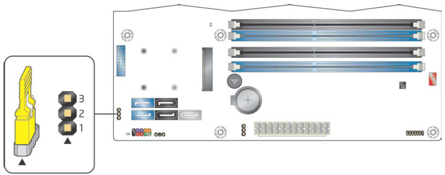 configuración de puentes de BIOS de Intel