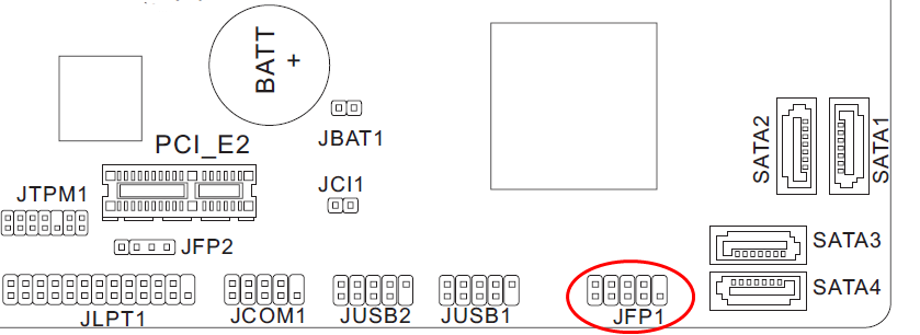 MSI H61M-P31/W8 Front Panel Connection 