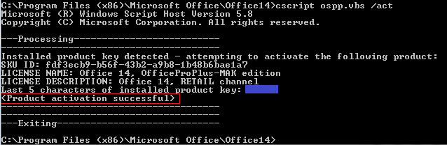 How to Work Around Office 2010 Reporting that it Couldn't Activate as 