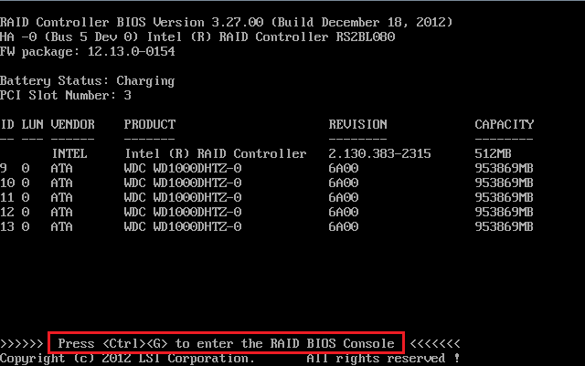 Intel raid controller настройка