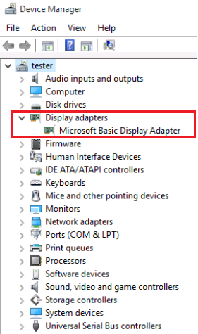 Microsoft Basic Display Adapter Windows 10   -  3